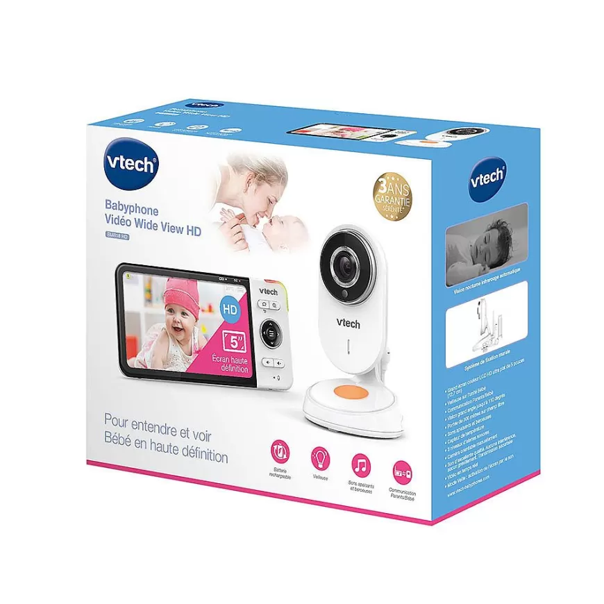 Babyphone Video Wide View Hd - Bm818 - (Ecran 5 Ultra Plat Hd - Veilleuse)-Safe And Sound Hot